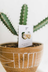 emerald green | 24K gold filled huggies