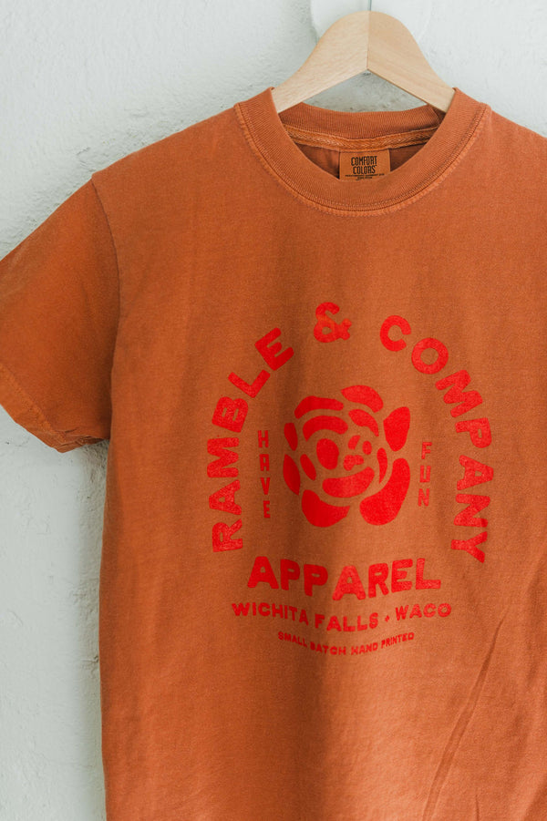 ramble rose | yam comfort colors tee