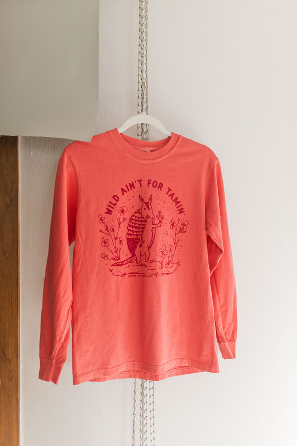 wild ain't for tamin' bloom | watermelon comfort colors long sleeve