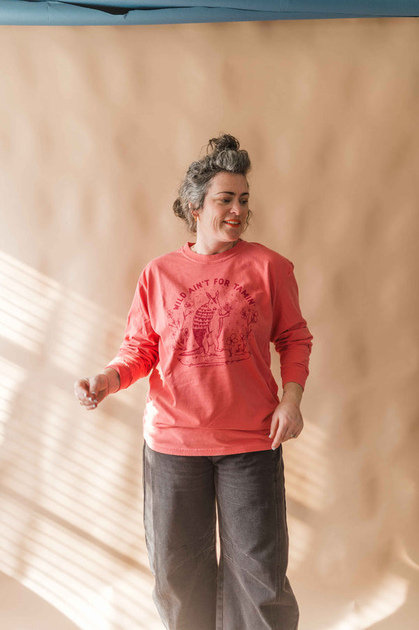 wild ain't for tamin' bloom | watermelon comfort colors long sleeve