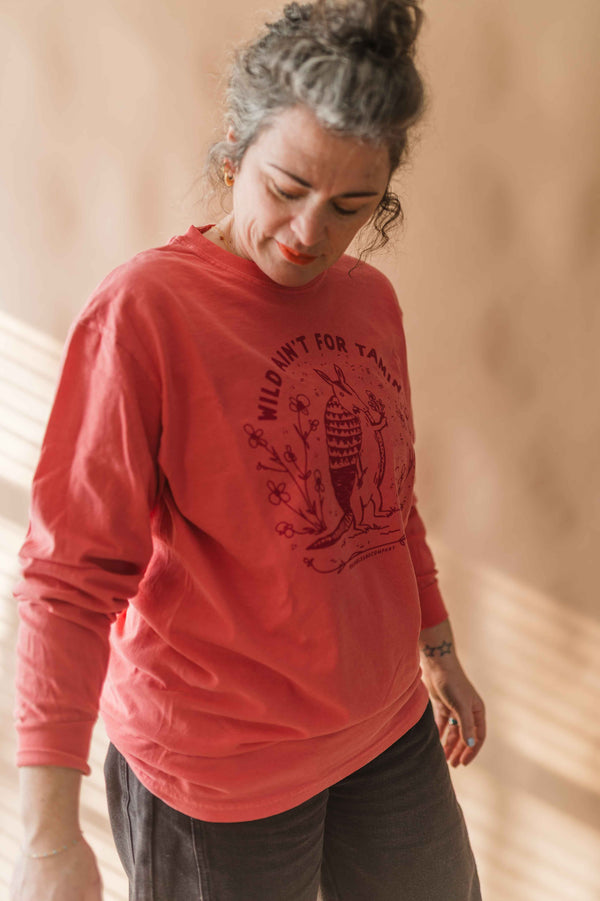 wild ain't for tamin' bloom | watermelon comfort colors long sleeve
