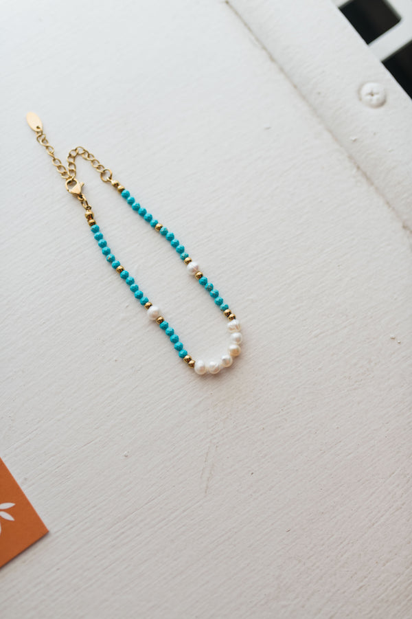 boho turquoise + pearl | bracelet