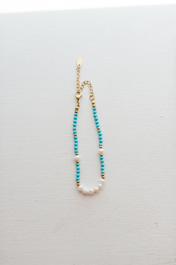 boho turquoise + pearl | bracelet