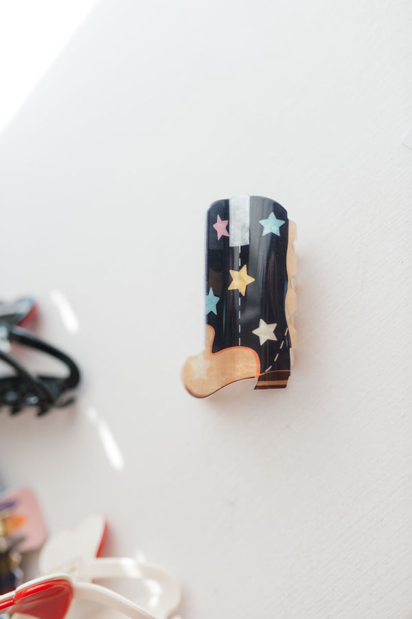 cowboy boot claw clip | star