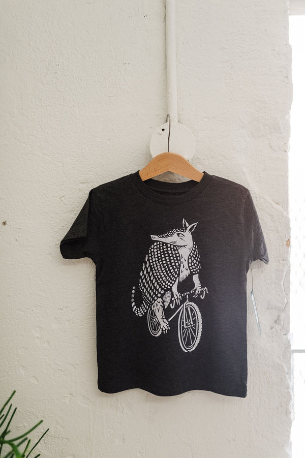 nine banded biker | youth charcoal tee