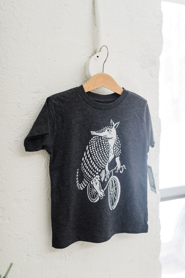 nine banded biker | youth charcoal tee