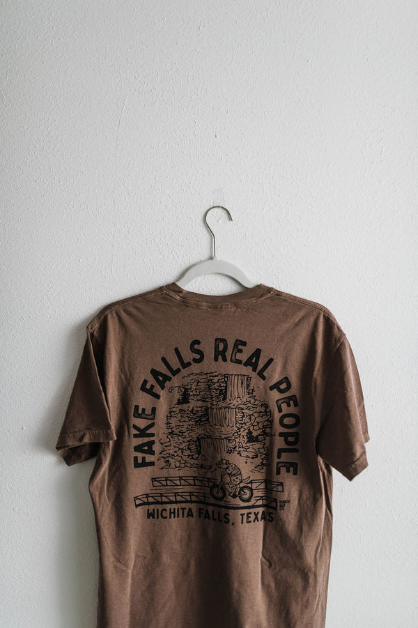 fake falls biking armadillo | espresso comfort colors tee