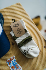 striped quarter socks | cactus