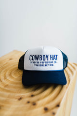 cowboy hat | navy + white hat