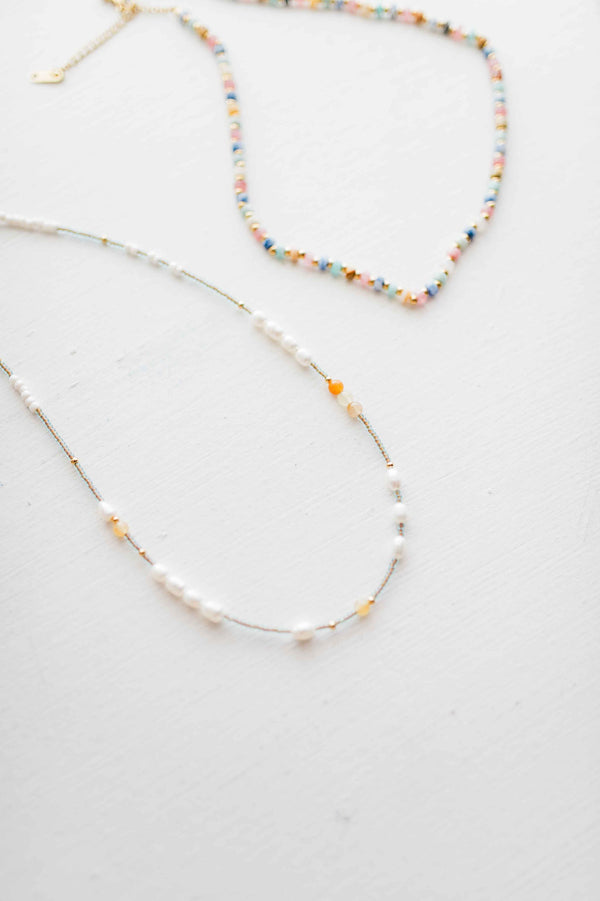 simple pearl + beaded | necklace