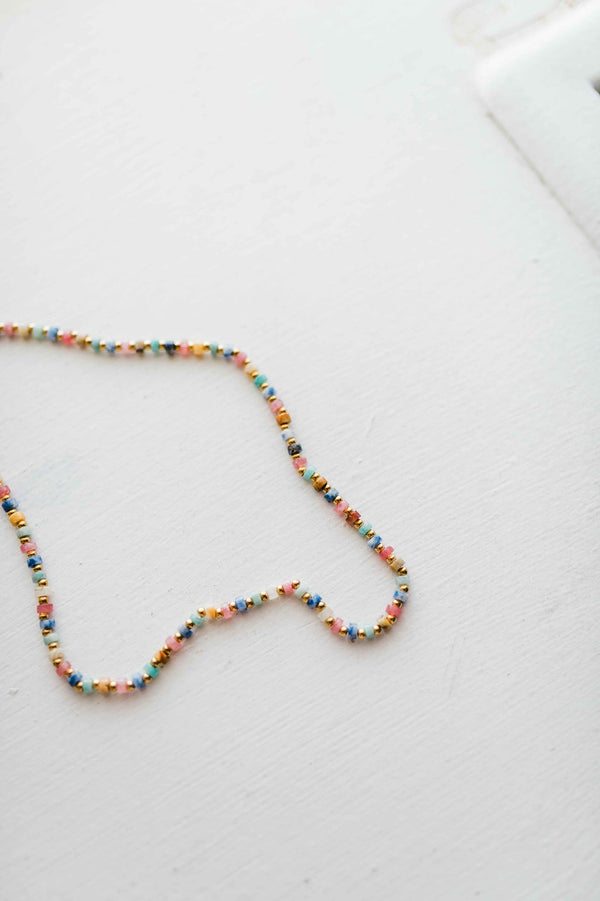 bead boho necklace | multi color