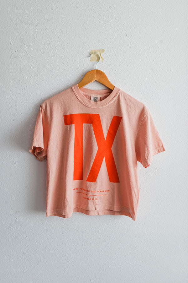 tx | peachy boxy cropped tee