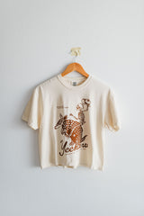 yeehaw skeleton + armadillo | cream comfort colors boxy cropped tee