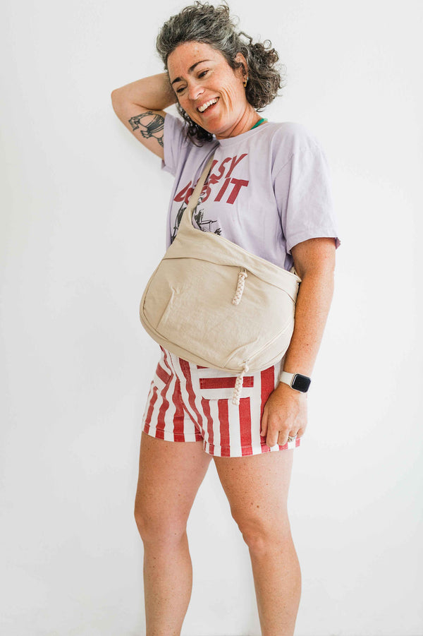 crossbody dumpling bag | cream