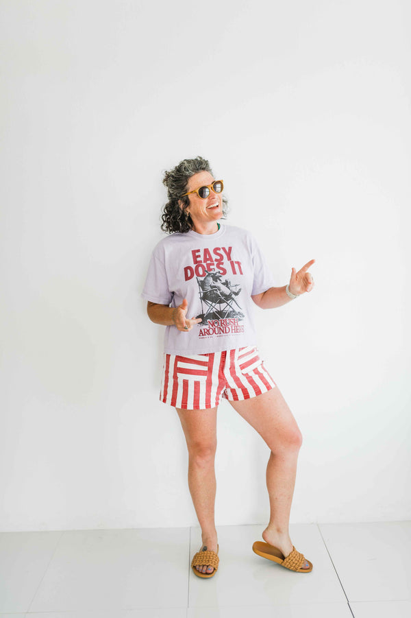 easy does it armadillo | orchid comfort colors boxy cropped teetee