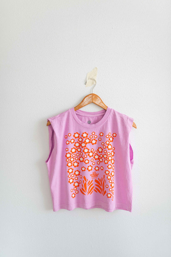 let yourself bloom | pink boxy muscle tee