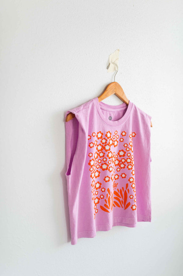 let yourself bloom | pink boxy muscle tee