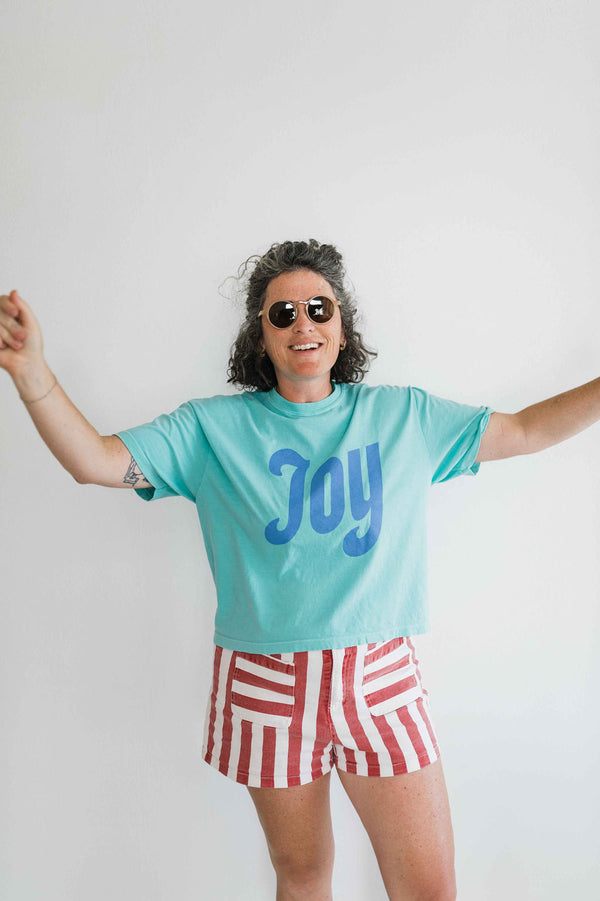joy | chalky mint comfort colors boxy cropped tee