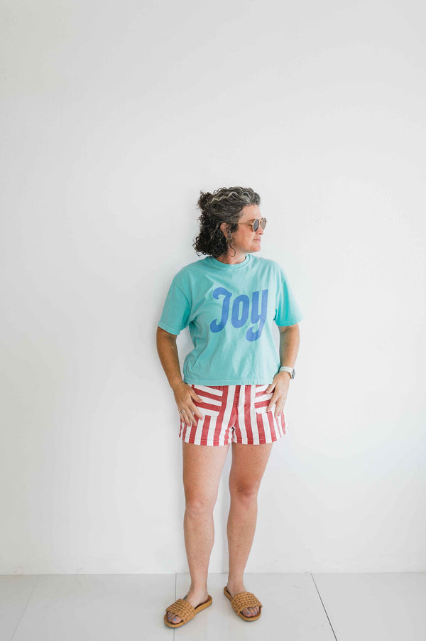 joy | chalky mint comfort colors boxy cropped tee