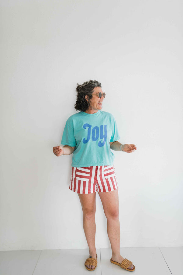 joy | chalky mint comfort colors boxy cropped tee