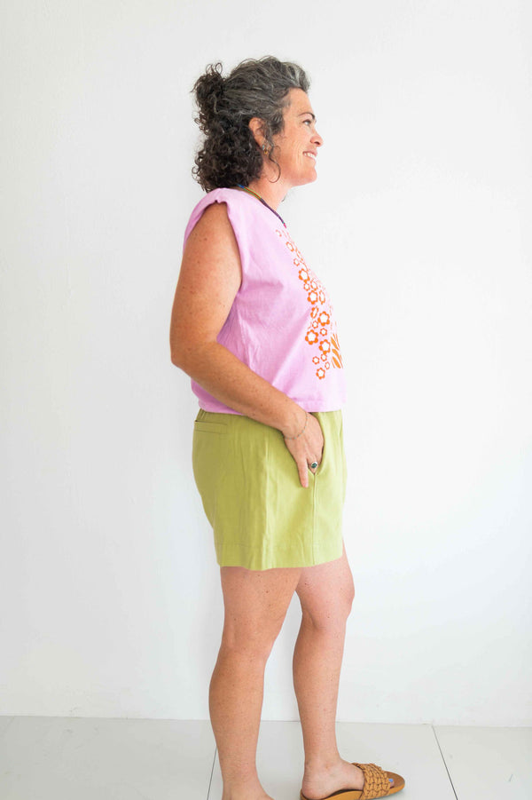 let yourself bloom | pink boxy muscle tee