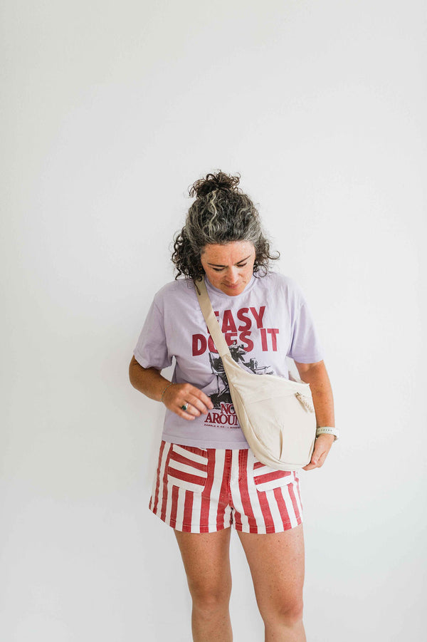 crossbody dumpling bag | cream