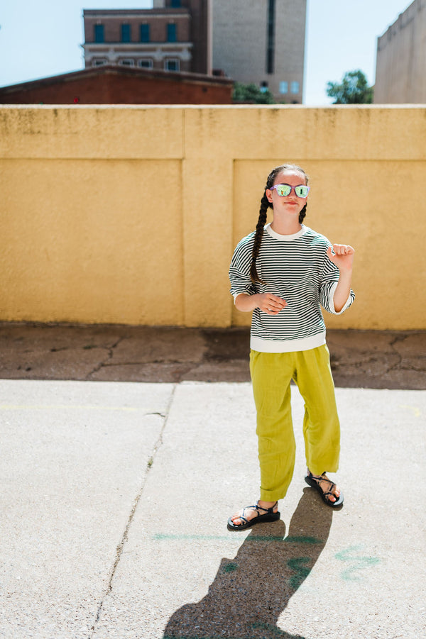 penny loose fit top | black stripe