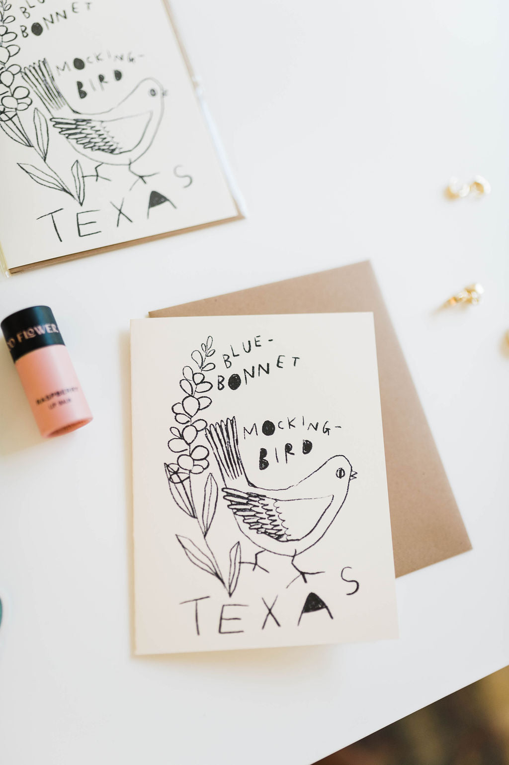 texas state flower + bird | card
