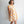 polka dot pleated poplin mini dress | cream + orange
