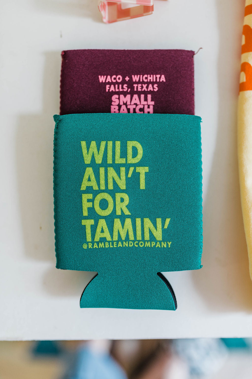 wild ain't for tamin' koozie | teal