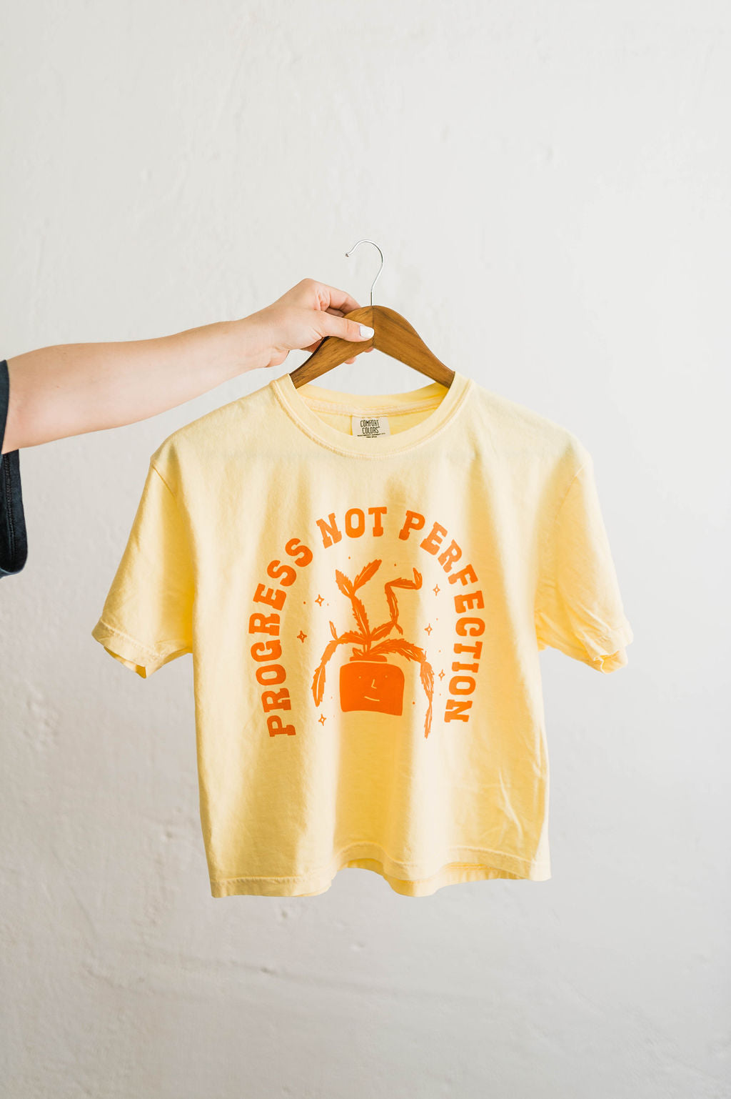 progress not perfection | butter boxy cropped tee