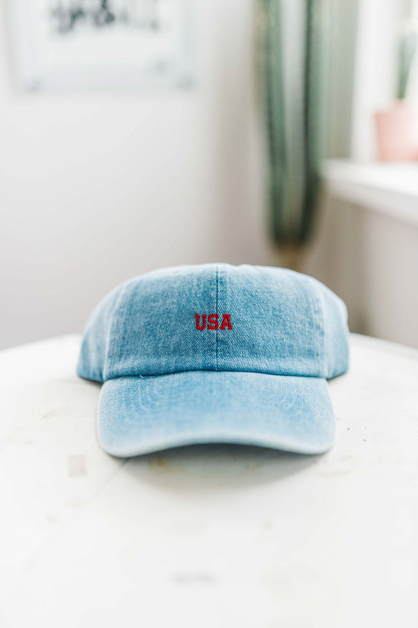 USA embroidered denim cap | baseball hat