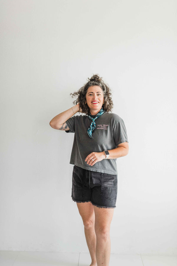 lace-up shorts | black denim