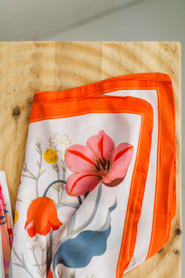 flower & butterfly bandana | red floral