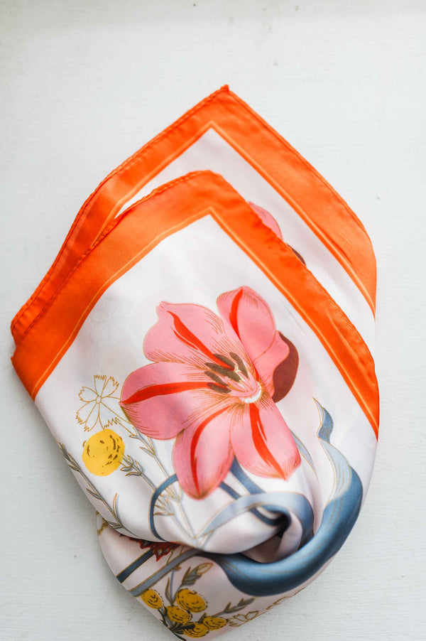 flower & butterfly bandana | red floral