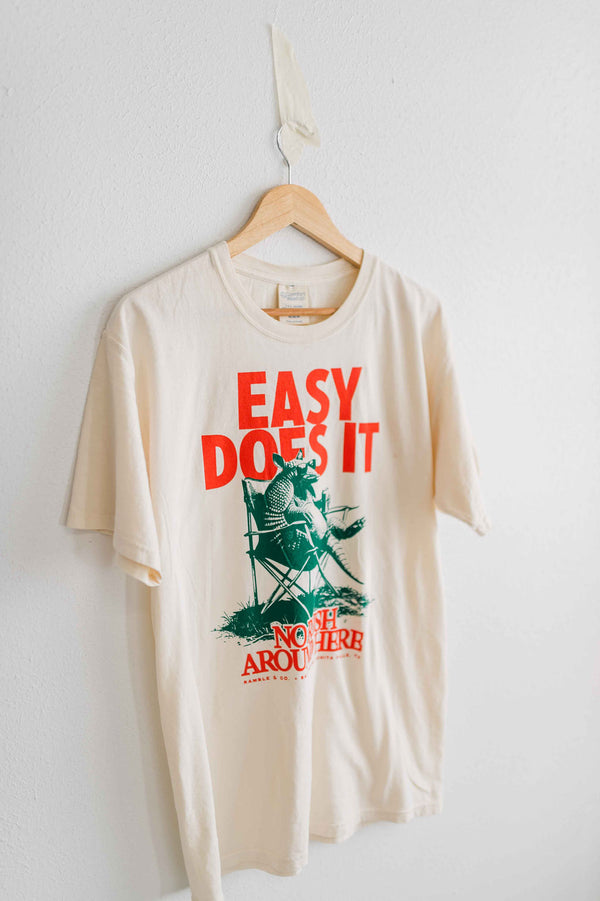 easy does it armadillo parchment | comfort wash unisex tee