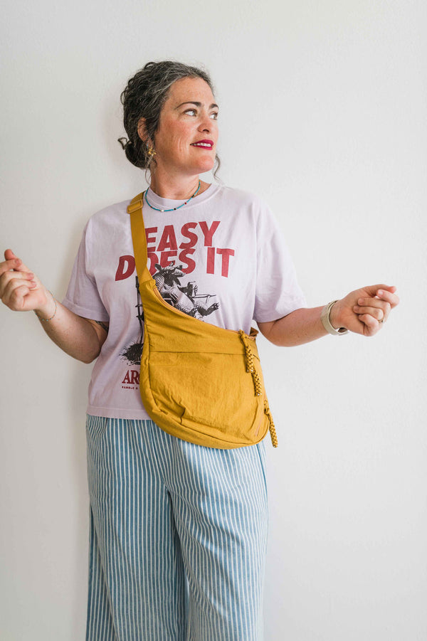 crossbody dumpling bag | mustard