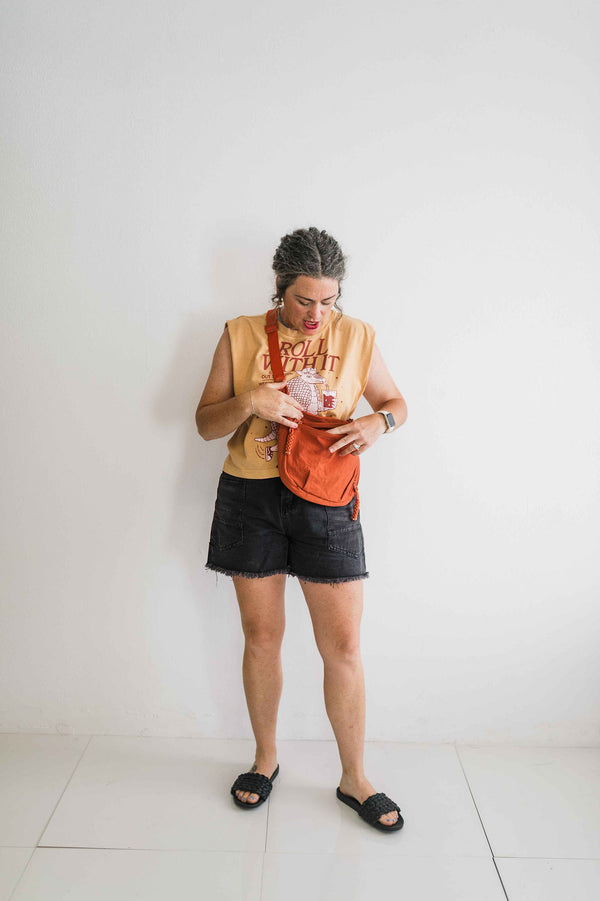 crossbody dumpling bag | orange