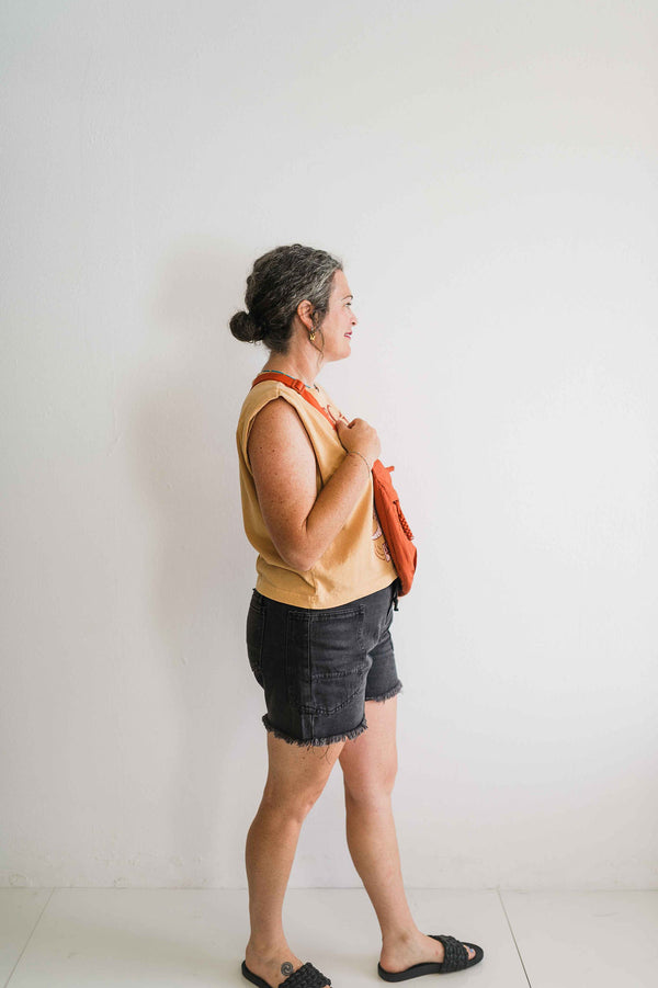 crossbody dumpling bag | orange