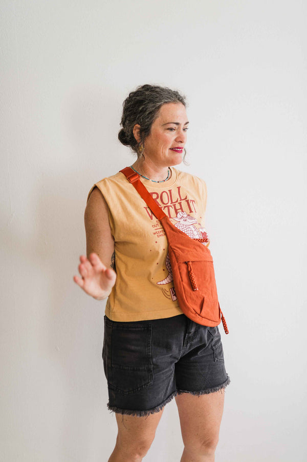crossbody dumpling bag | orange