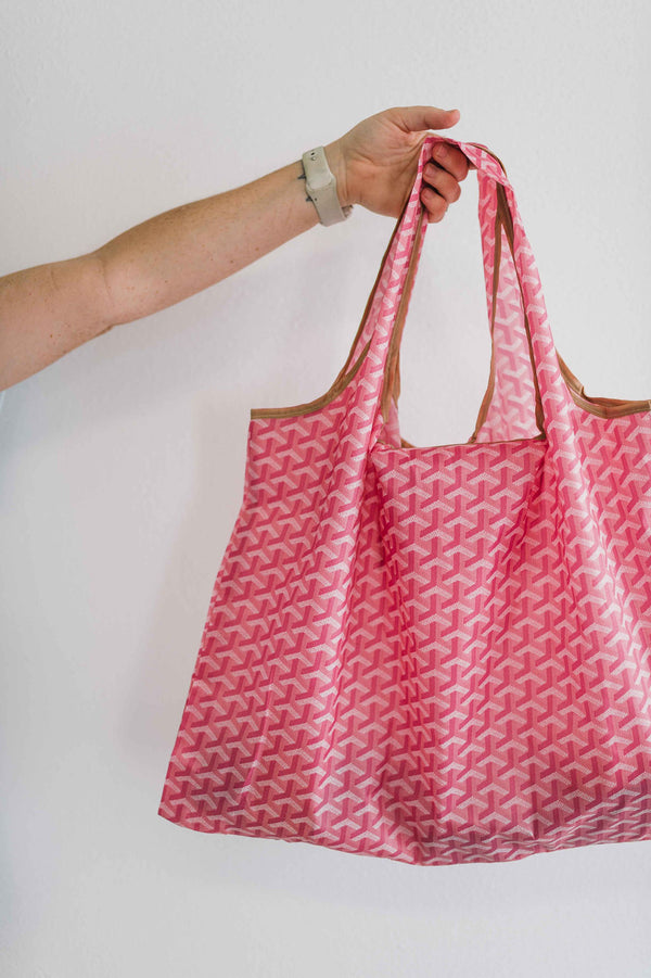 large capacity everyday tote bag | pink