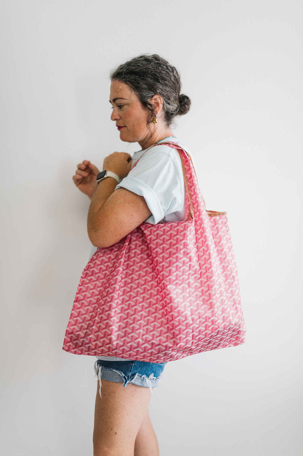 large capacity everyday tote bag | pink