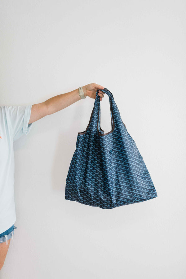 large capacity everyday tote bag | blue