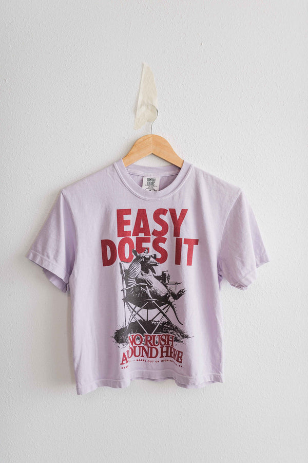 easy does it armadillo | orchid boxy cropped tee