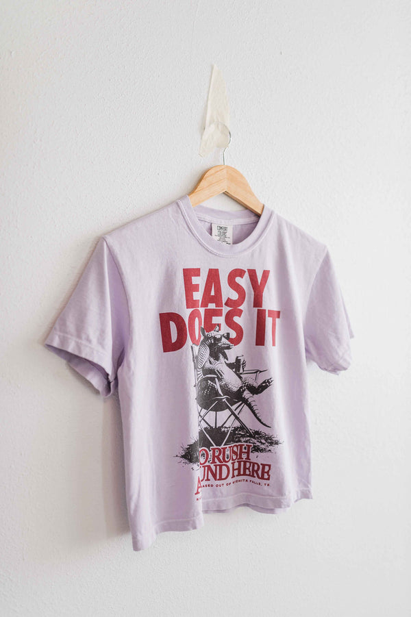 easy does it armadillo | orchid boxy cropped tee