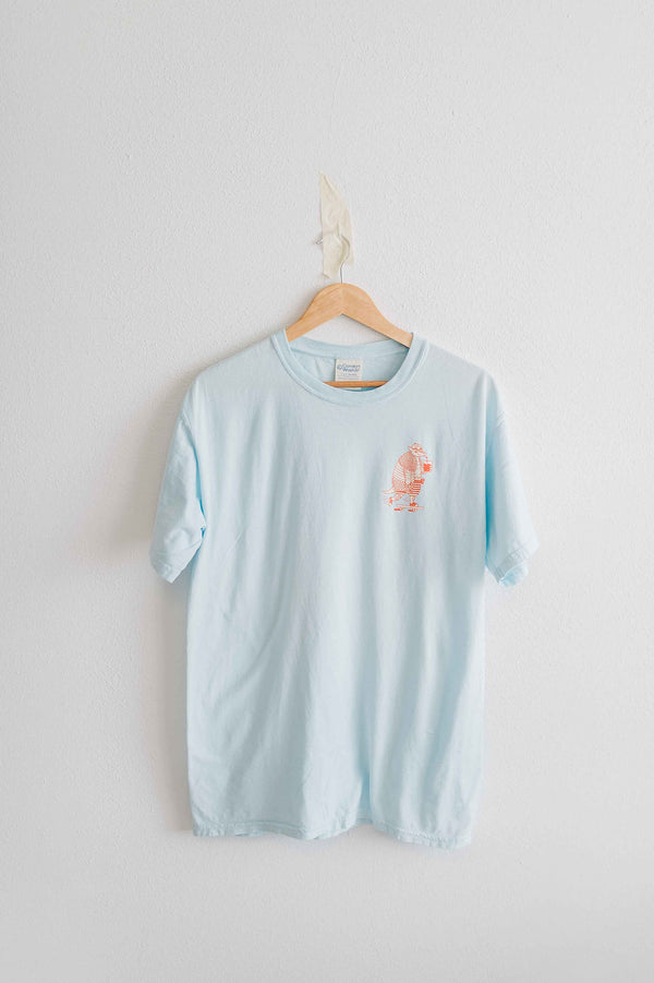 roll with it armadillo soothing blue | comfort wash unisex tee