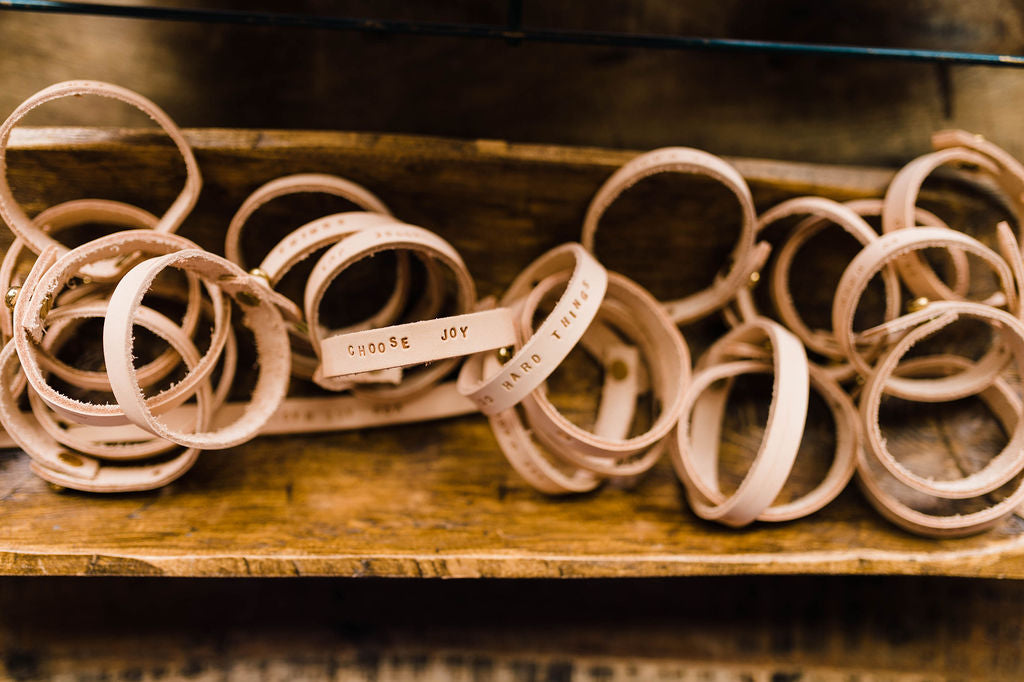 do hard things | leather bracelet