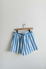 stripe elastic waist boxer shorts | skyway blue