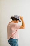 smiley tx | rose cropped tee