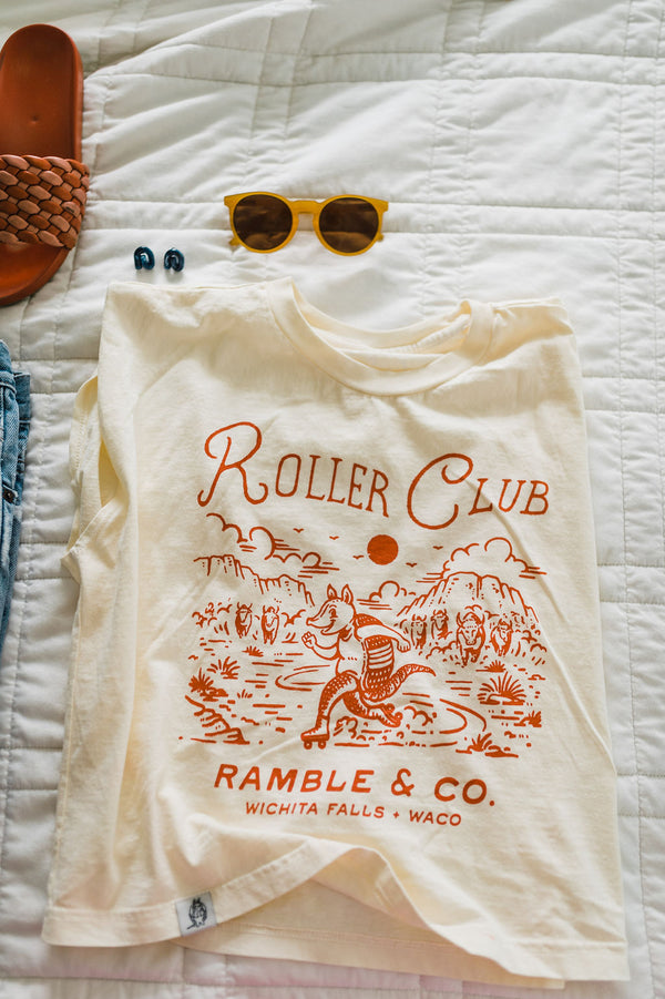 roller club | cream boxy muscle tee